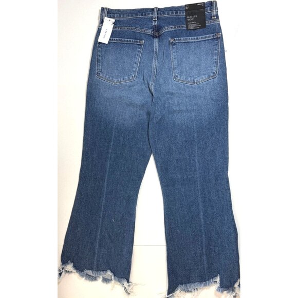 J Brand Wonderland Destruct High Rise Wide Leg Jeans Womens Size 30 Blue Denim - Picture 2 of 8